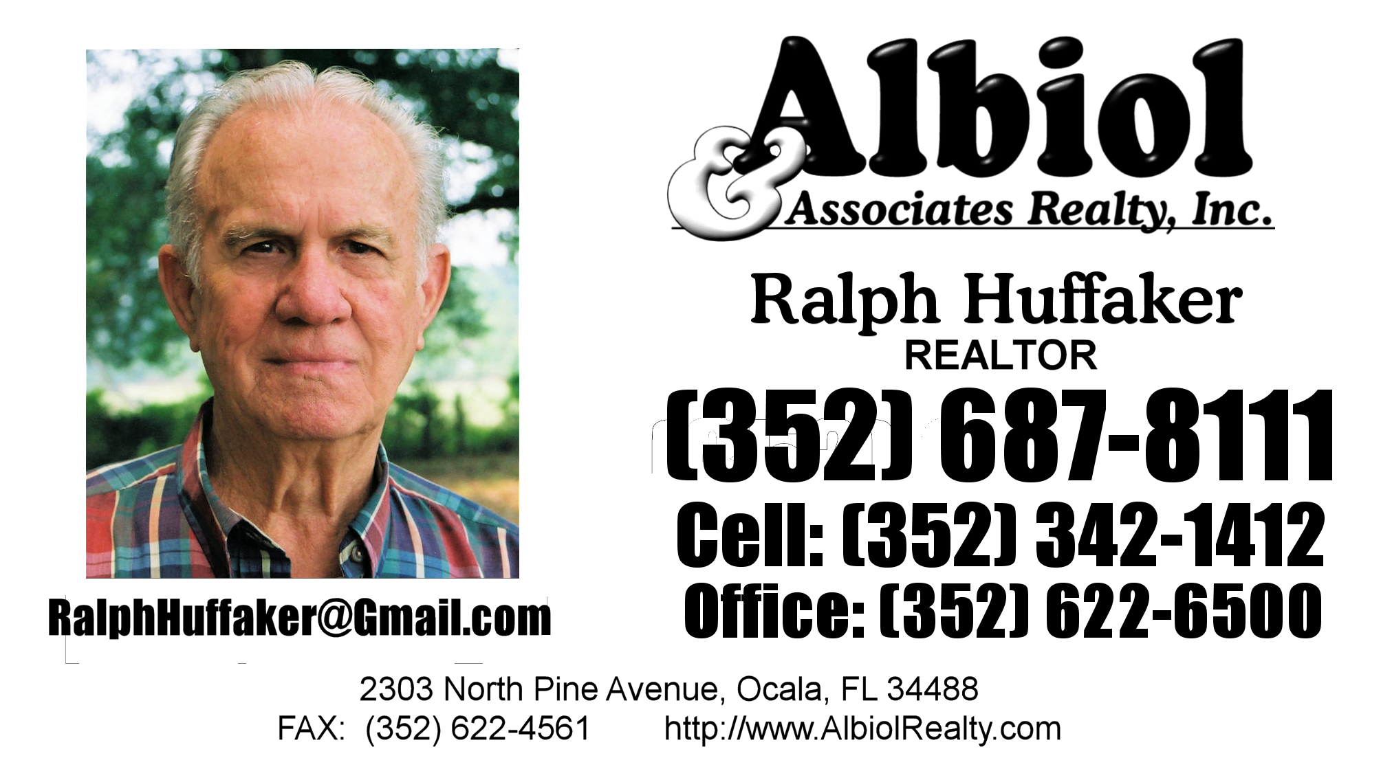 Ralph Huffaker business card